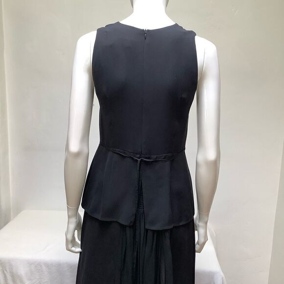 MORGANE LE FAY SILK MAXI SILK DRESS BLACK SMALL - Picture 4 of 9